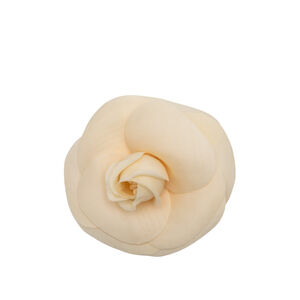 Pre-Loved Chanel Canvas Camellia Brooch